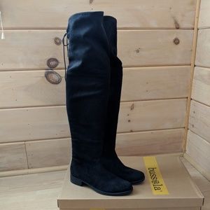 Bussola Over The Knee Black Boots 36
